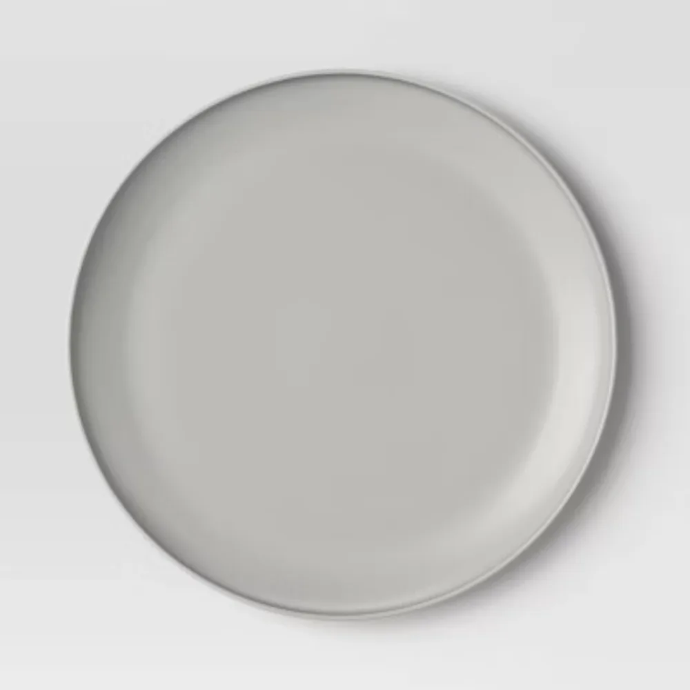 10.5" Plastic Dinner Plate Light Gray - Microwave & Dishwasher Safe, Recycled Material