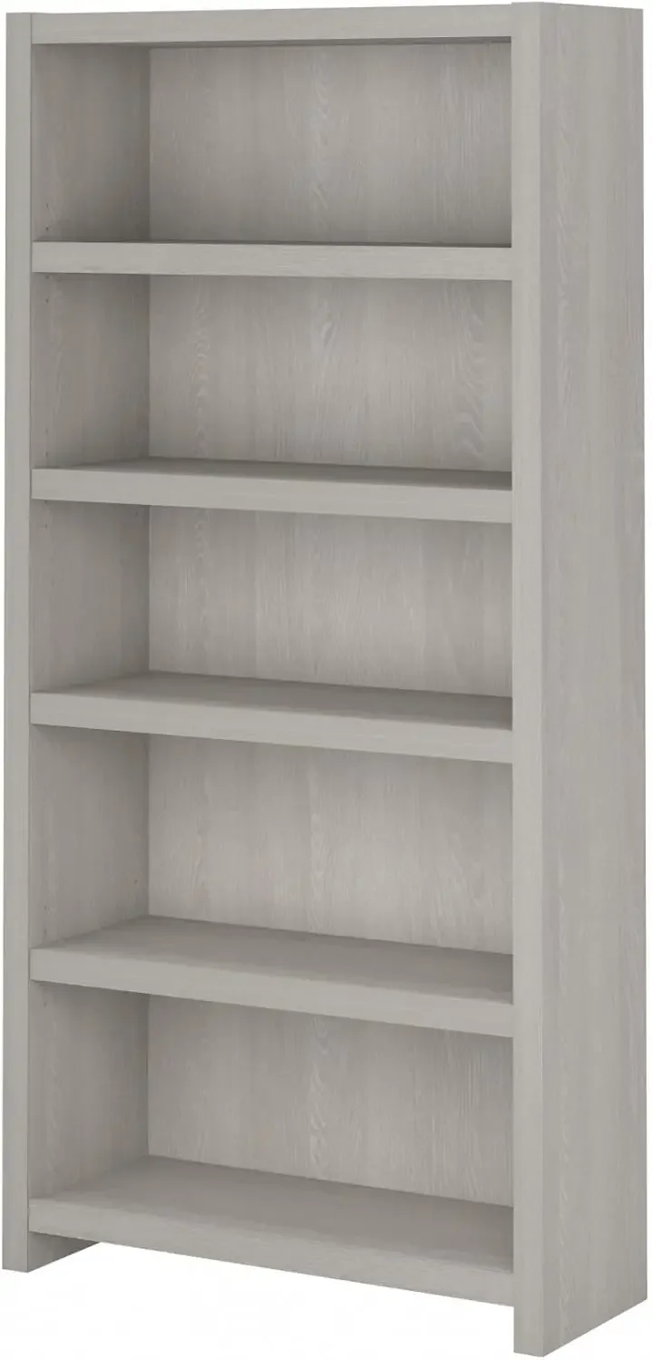 Office by kathy ireland KI60204-03 Echo 5 Shelf Bookcase, Gray Sand