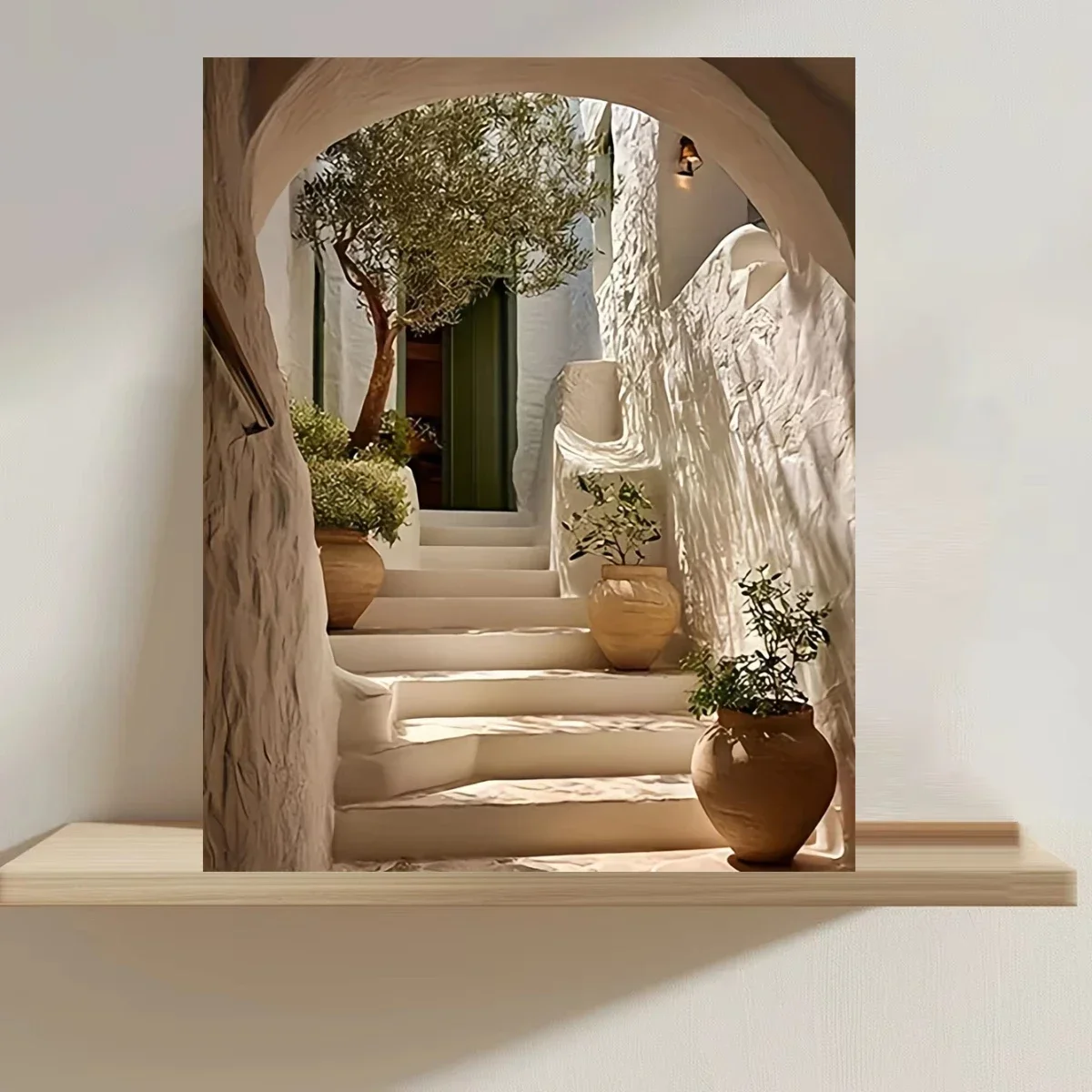 White Archway Olive Tree Steps Oil Painting By Numbers for Living Room Bedroom Home Decor Perfect Gift Frameless
