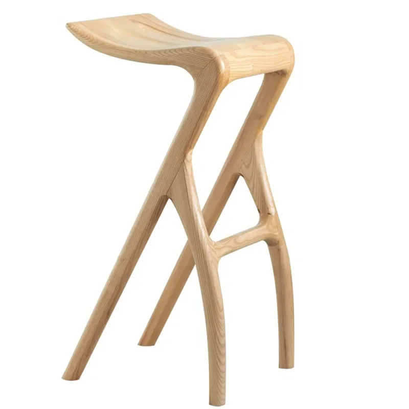 Chaises en bois à pieds hauts, tabouret de cuisine minimaliste, salle de petit déjeuner, rétro, rustique, designer, chaise étanche, meubles de bar