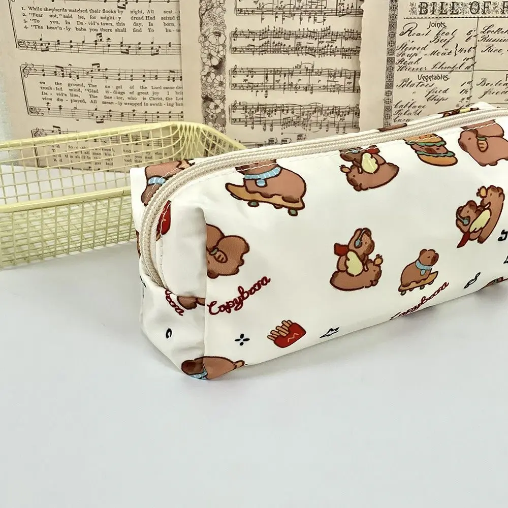 Cute Capybara Pen Bag Cartoon Large Capacity Pencil Case Multifunctional Pen Box Stationery Organizer School Office Supplies