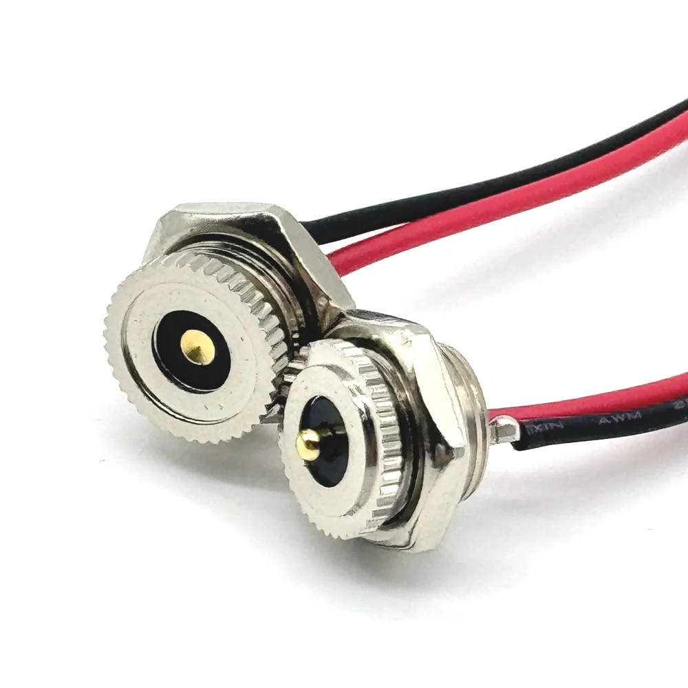 1sets 5V 2A  DC Magnet Pogo Pin Connector DC Power Jack Socket male Female Panel Mount Connector metal  With Nut