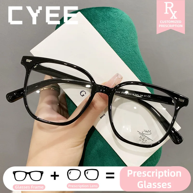 

CYEE Vintage TR90 HD Blue Light Blocking CustomPrescription Optical Eyewear Photochromic Myopia Eyeglasses Progressive Glasses