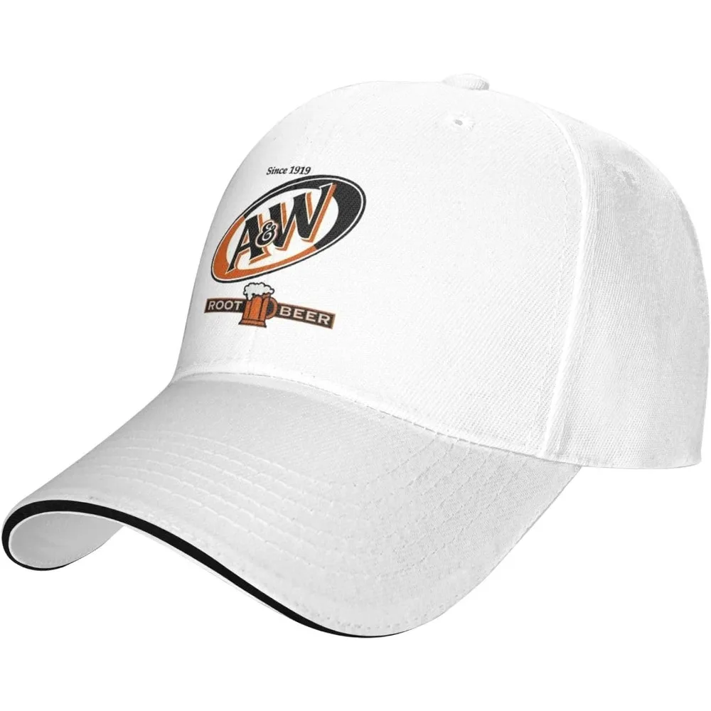 Unisex A&W-Root-Beer Logo Baseball Cap Adjustable Peaked Sandwich Cap Trucker Dad Hats