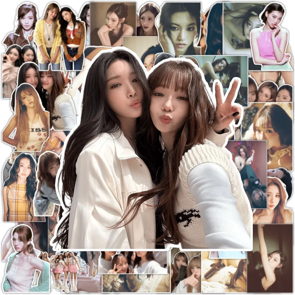 10/56Pcs Female Singing Group Graffiti Stickers Home Decoration Journal Water Cup Waterproof Decal Fan Collection Wholesale