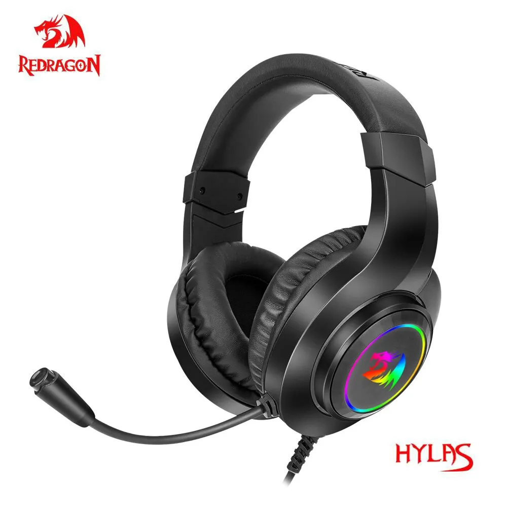 REDRAGON HYLAS H260 cuffie da gioco RGB, 3.5mm Surround Sound Computer PC cuffie auricolari microfono per PS4 Switch Xbox-one