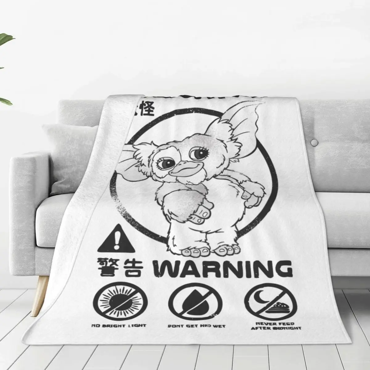 Gremlins Mogwai Rules Blanket Gizmo 80s Movie Mogwai Monster Sci Fi Flannel Novelty Warm Throw Blankets for Bed Sofa Summer