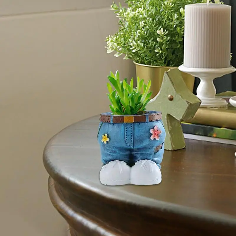 Unique Plant Pots Jeans Denim Skirt Pot For Indoor Plants Decorative Table Ornaments Crafts Garden Planter For Balcony Garden