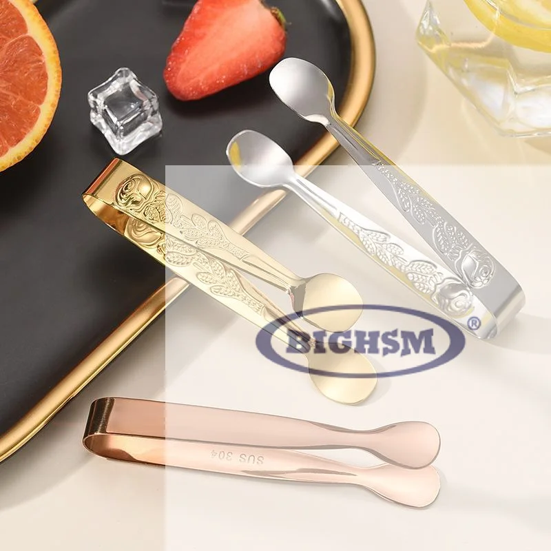 1Pcs 304 Stainless Steel IceClip, High Aesthetic Household SmallClip, Square Sugar Clip, Snack Clip,Bar Ice Clip