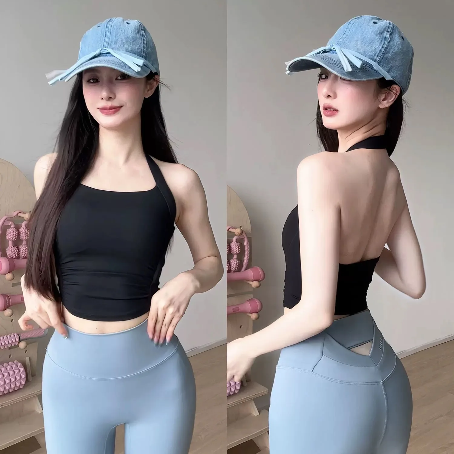 جديد اليوغا الصدرية عالية الكثافة للصدمات تشغيل الرقبة نصفين الملابس الداخلية الرياضية المتكاملة اللياقة البدنية بيلاتيس حبال سترة الظهر الجميلة #4