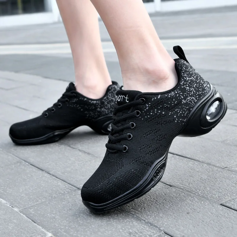 Dance Shoes Women Square Dancing Shoes Breathable Fly Woven Mesh Shoes For Women Sailor Jazz Sports Shoe Running