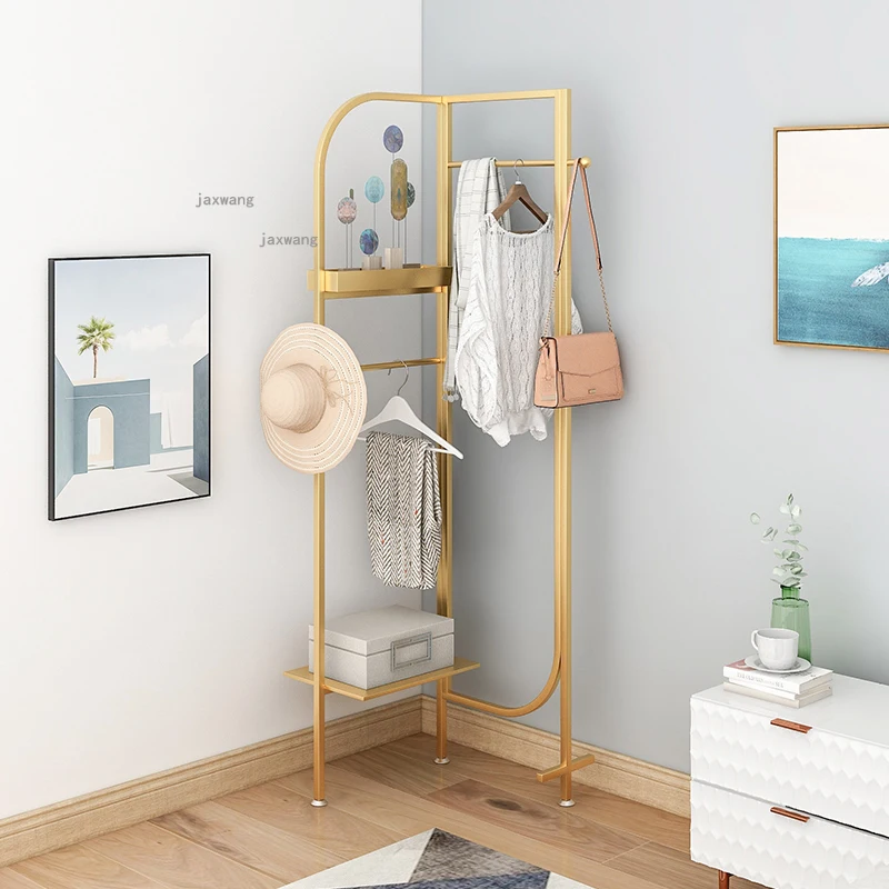 Nordic Hallway Porch Floor Coat Racks Creative Household Furniture Corner Bag Shelf Simple Modern Apartment Coffee Clothing Rack