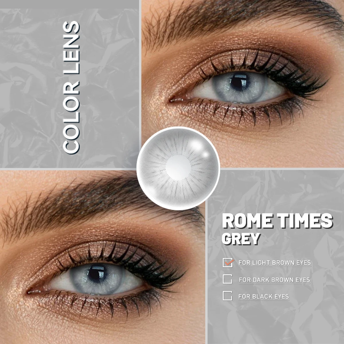 Farbige Kontaktlinsen VISUASHOW Glacier Gray 14.2mm Halbjährige 1 Paar weiche feuchtigkeitsspendende natürliche Augen Make-up Linsen` – Detail 11