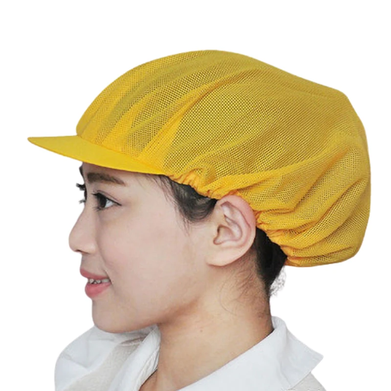 5 Pieces Man Chef Hat Canteen Women's Kitchen Hats Food and Electronics Processing Plants Work Mesh Cap Workshop Worker Hat