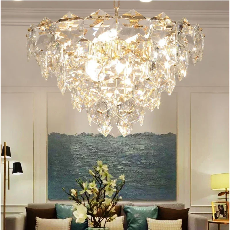 

Luxury Crystal LED Chandeliers for Living Dining Room Restaurant Home Indoor Decor Pendant Lamp Luster Hanging Pendant Lights