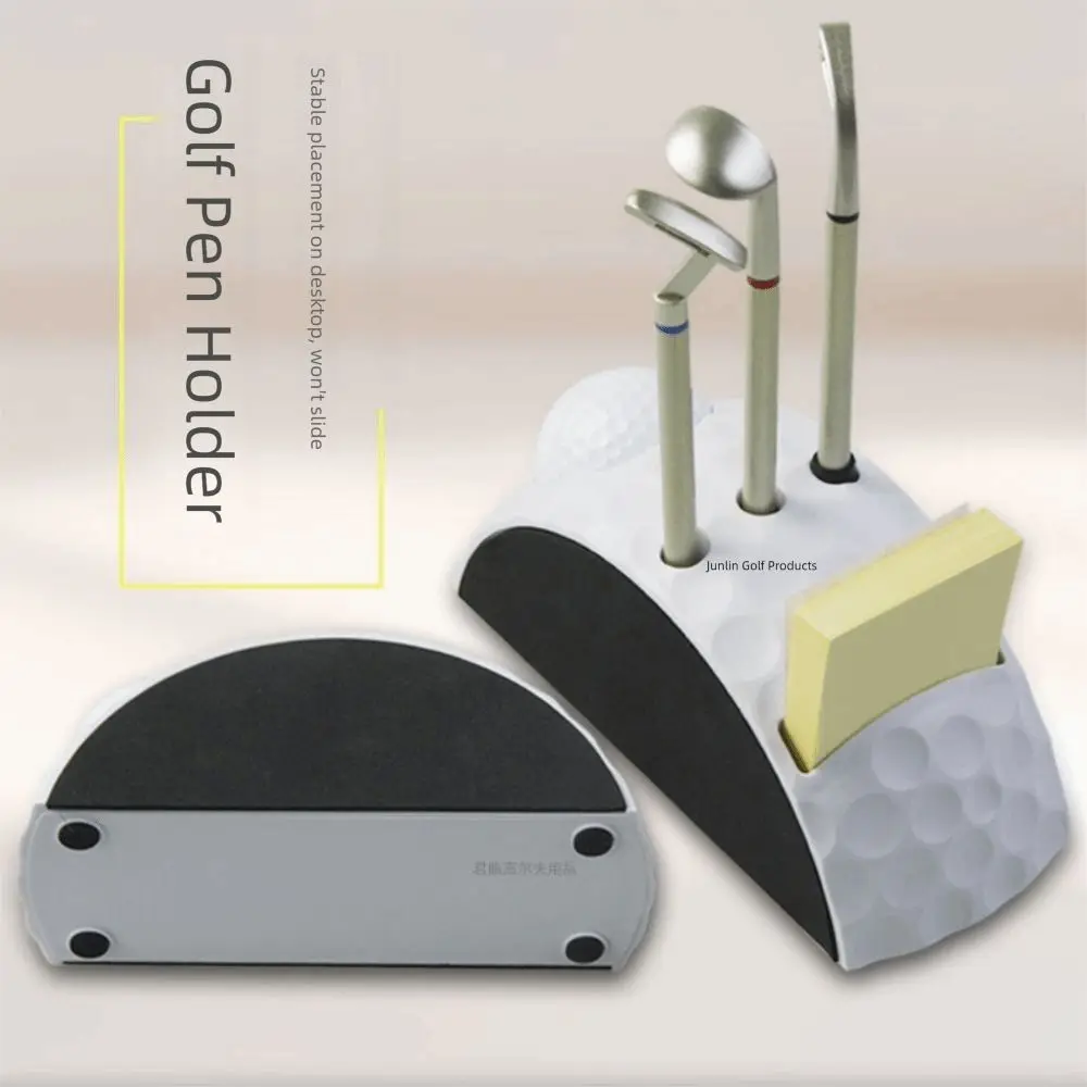 

1 set Golfer Pens Mini Desktop Golf Decoration Anti Slip Base Novelty Golf Ball Pencil Holder Decoration 3 Colors Golf Pen Set