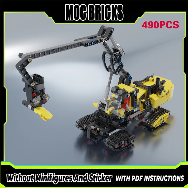 

Конструктор MOC: Модель городского автомобиля, классический гусеничный лесозаготовительный комбайн, модульная технология, подарки, праздничный набор для сборки, детские игрушки