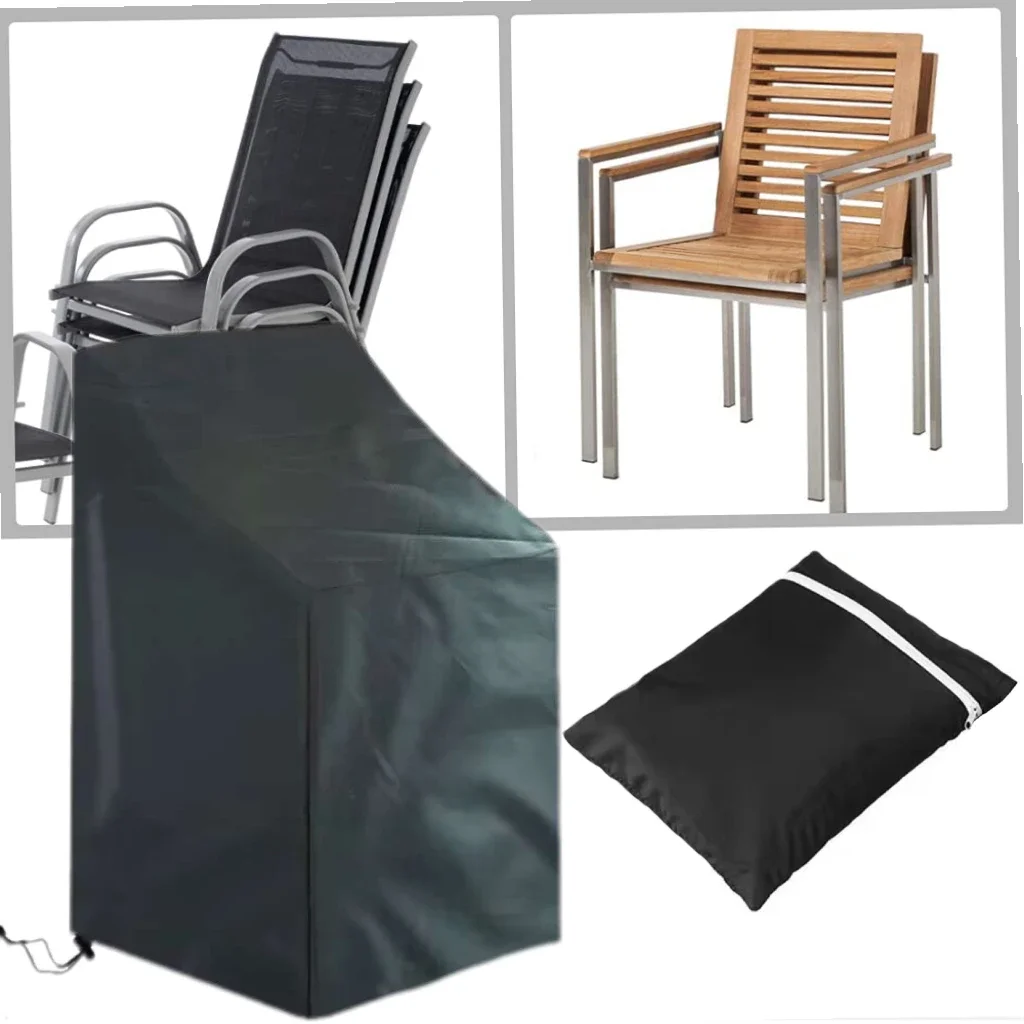 Waterproof Oxford Chair Cover, Stacked Chair Dust Cover, Outdoor Garden Furniture Protector, Outdoor Chair Cover, 210D