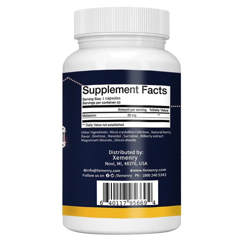 Melatonin 20 Mg Sleep Aid Capsules