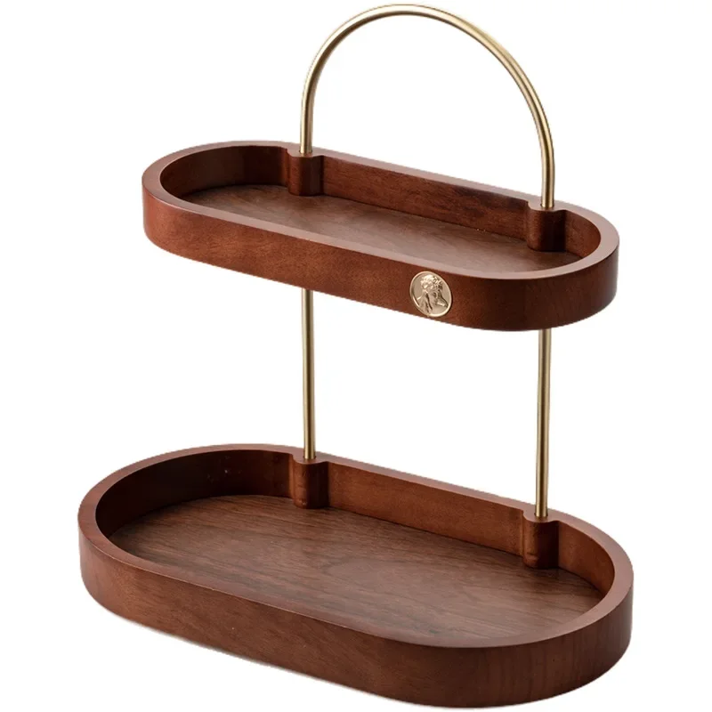 

Wooden multi-layer cosmetic storage box, desktop dresser, shelf, perfume, lipstick, premium skin care product storage rack.