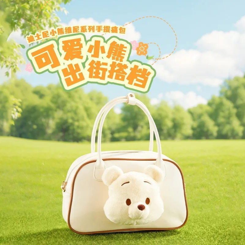 

MINISO Winnie the Pooh Shoulder Bag Crossbody Handbag for Women Stylish Commuter Purse Cute little bear, shopping partner