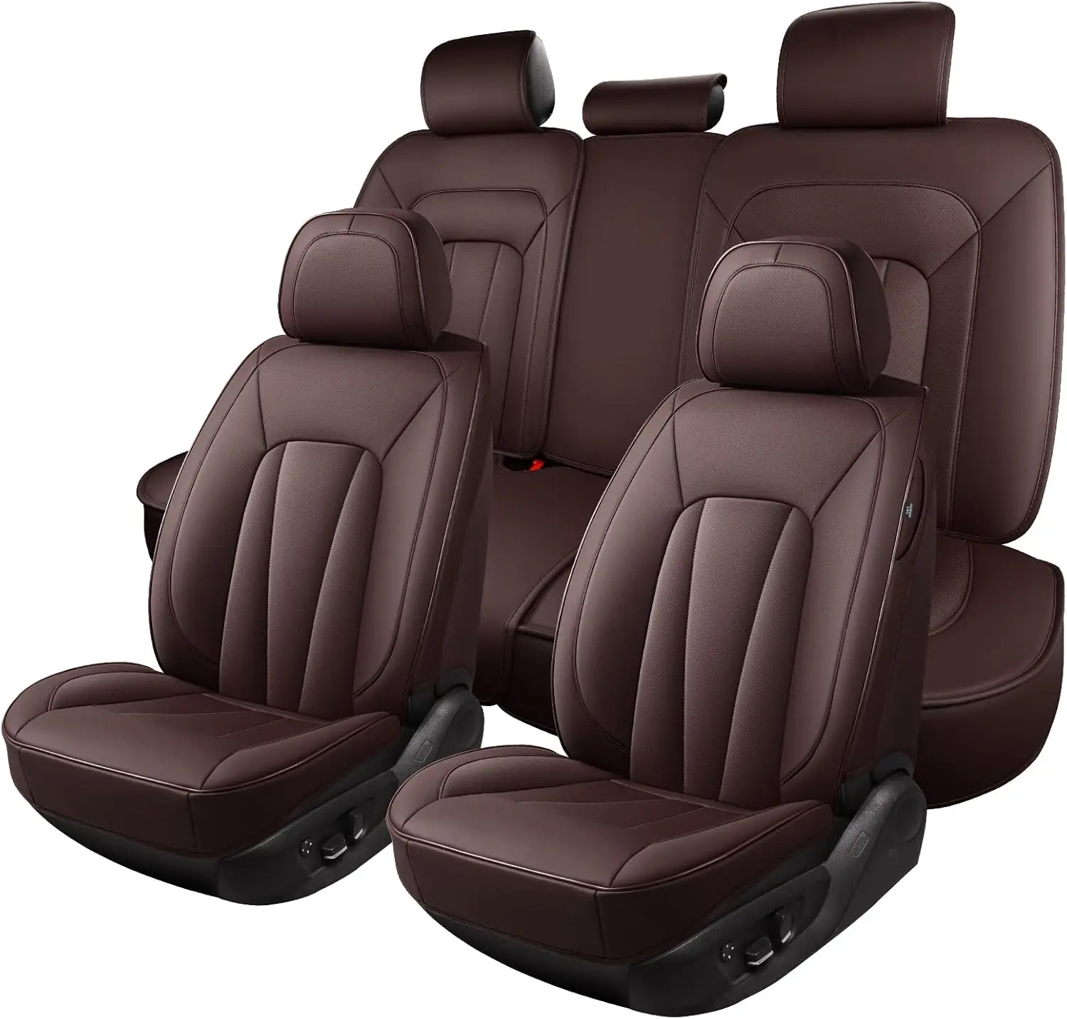 

Leather Car Seat Covers,Brown Seat Covers for SUV,Sedans and Trucks,Waterproof and Breathable Automotive Front and Rear Seat Cov