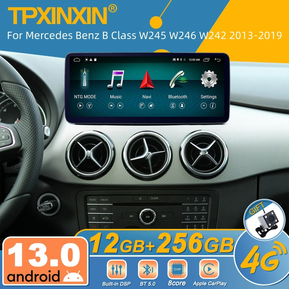 UltraThin 12.3'' Screen For Mercedes Benz B Class W245 W246 W242 2013-2019 Android Car Radio Multimedia Player Wireless Carplay