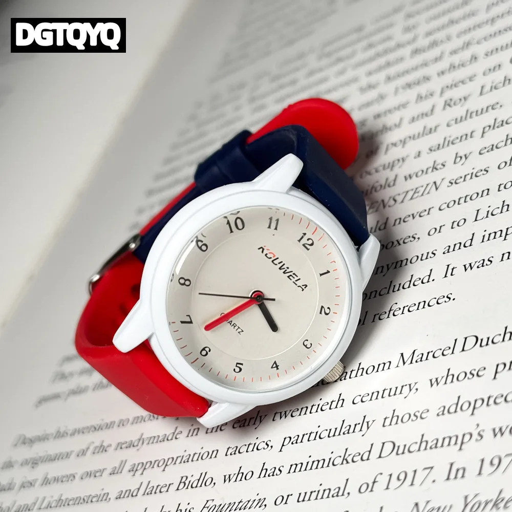 2026 Women's Quartz Watch, Youth Student Watch, Classic Blue and Red Color Watch Reloj Para Mujer Montre Femme Erkek Kol Saati