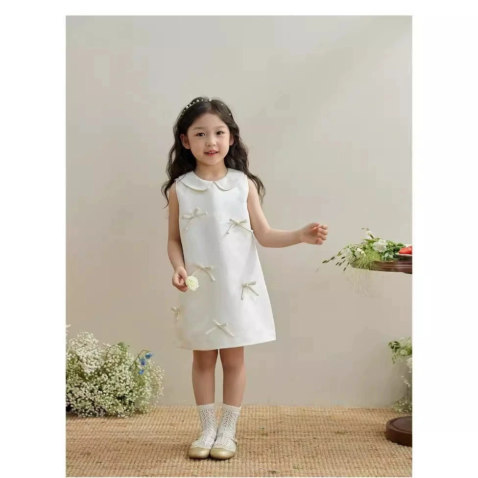 

Элегантные платья для новорожденных девочек на день рождения, белые платья с бантиками, прямые базовые детские платья для крещения, праздничная одежда для детей.