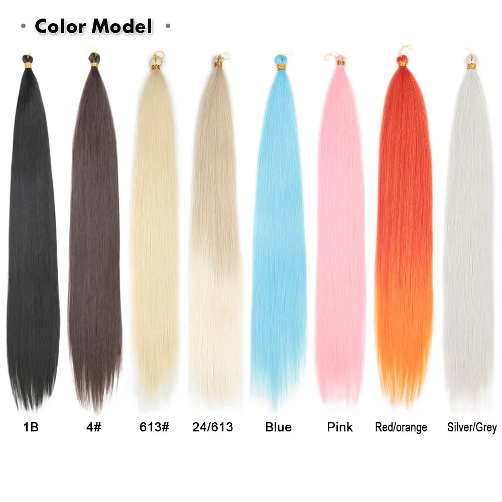 28 Inch Synthetic Straight Ariel  Pony Hair Bundles Crochet Braids Hair Braiding Hair Ombre Color Soft Crochet Hair Extensions