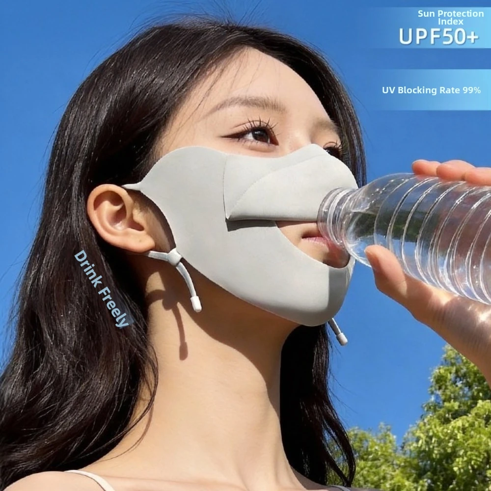 Neue leichte Gesichtsmaske mit UV-Schutz, atmungsaktive, waschbare Gesichtsbedeckungsmaske, UV-blockierende Kühlmaske für Outdoor-Aktivitäten – Detail 7