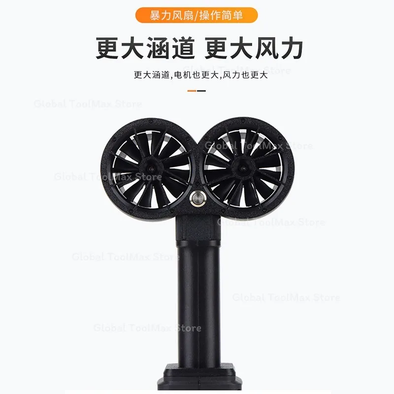 2400W Handheld Turbo Blower 64mm Dual Brushless Motor 4000g Thrust Portable Air Blower Compatible With 18-24V Lithium Battery