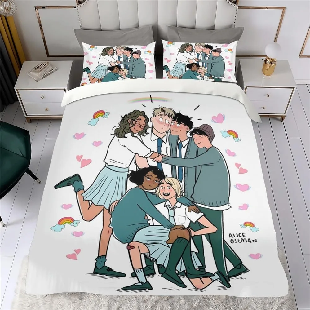 

Cartoon Duvet Cover TV Heartstopper Pillowcase Bedding Set Adult Boys Girls Bedroom Decoration Children Gift Single Double Siz