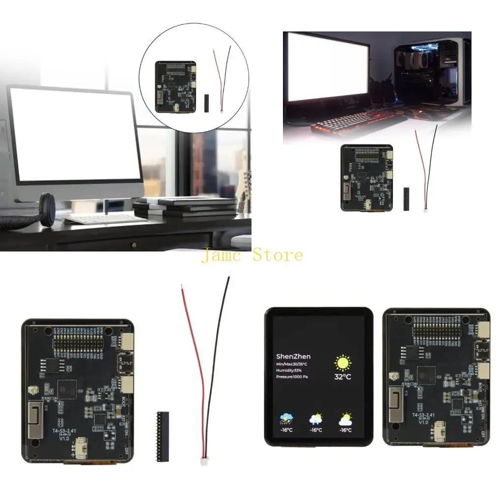 

LX0B 1 Set T4-S3 ESP32S3 2.41inch AMOLED Touch Display Development Board