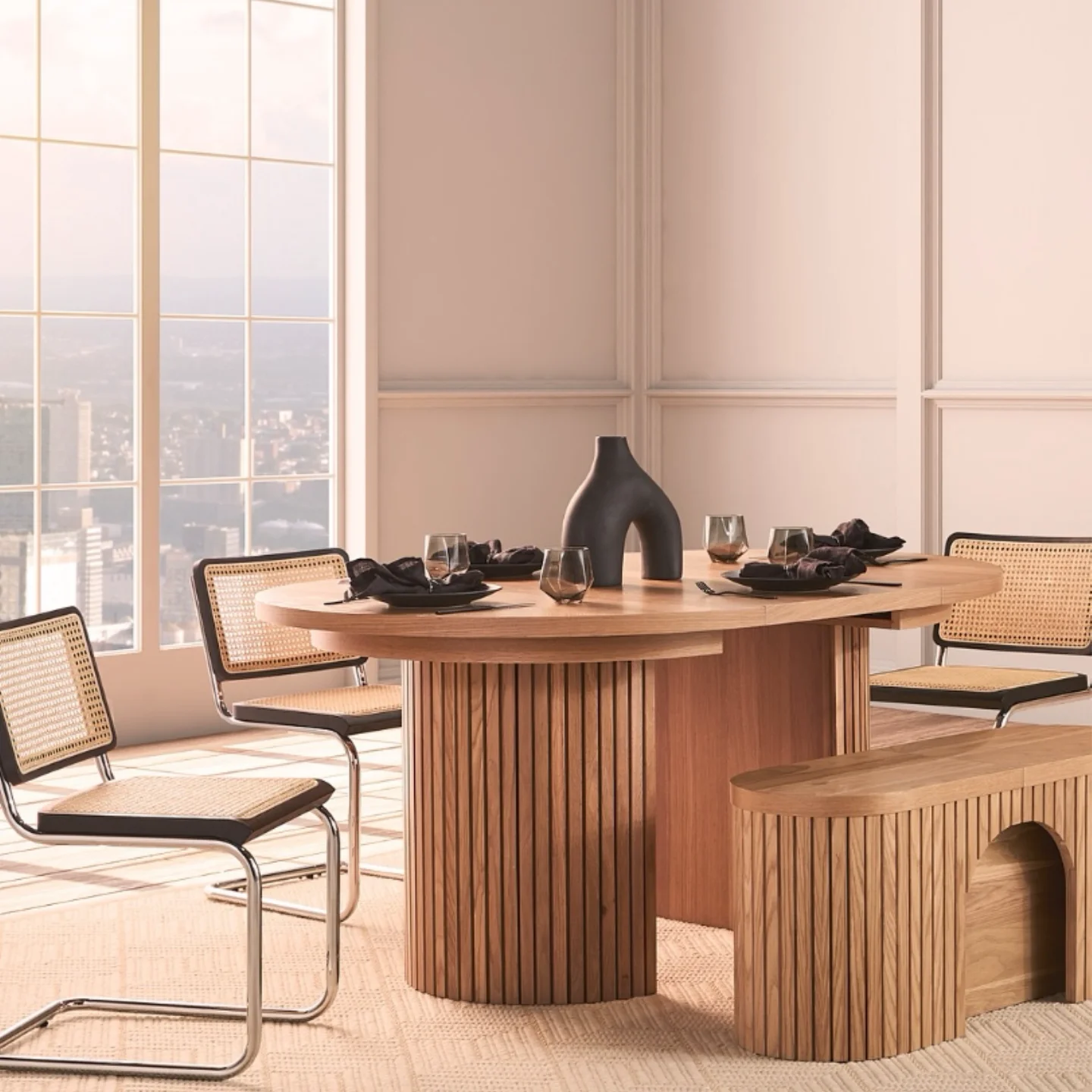 

/Dining Table And Chair Set Extendable /China Modern Solid Wood Dining Room Furniture