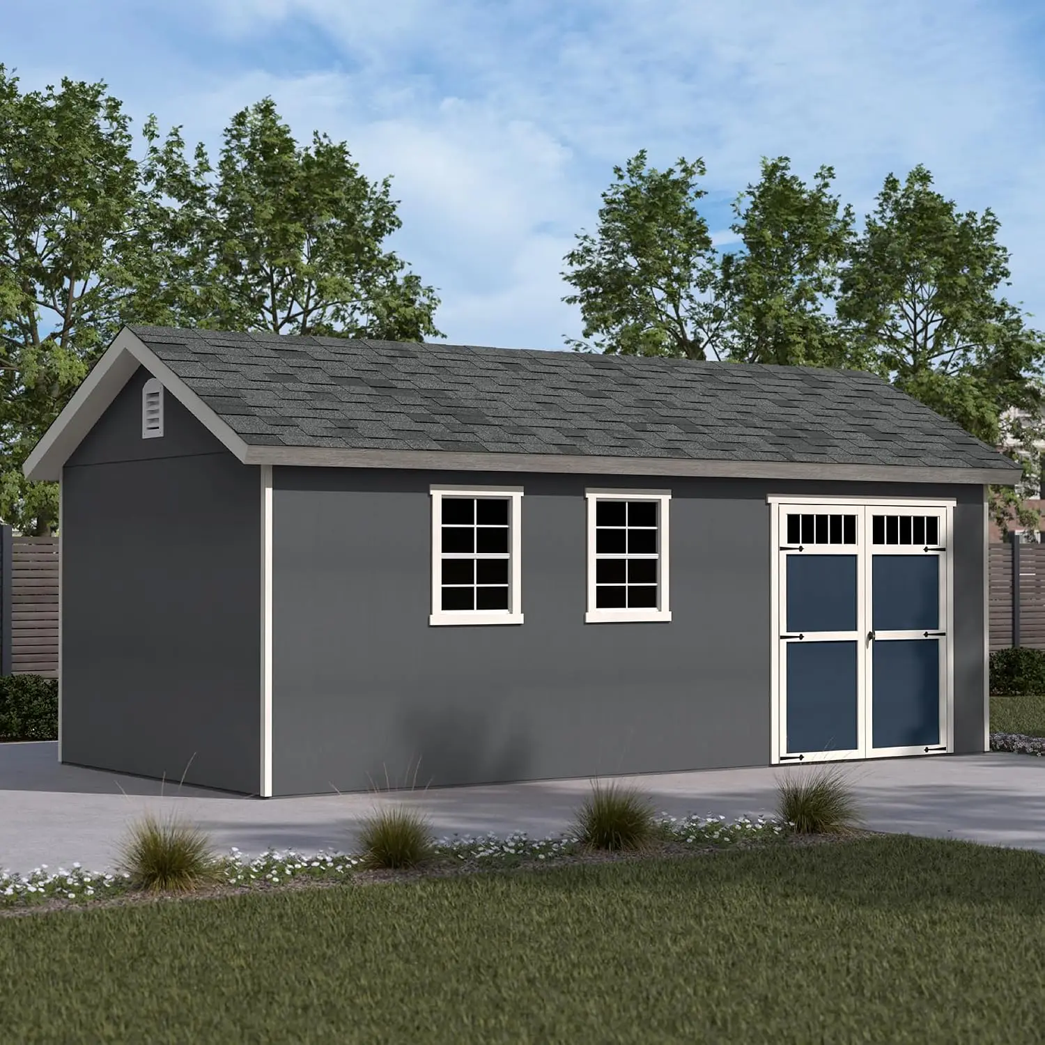 10x20 Wood DIY Storage Shed with Lockable Door & Window for Backyard Garden Tool Organization, Customized