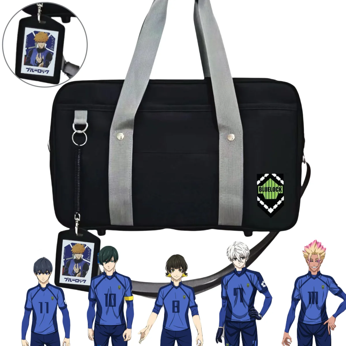 อะนิเมะสีฟ้าล็อคIsagiกระเป๋าRIN Kunigamiกระเป๋าถือไหล่กระเป๋าไนลอนกระเป๋าแล็ปท็อปแท็บเล็ตพีซีกระเป๋าโปสการ์ดแพ็คฟรีของขวัญ