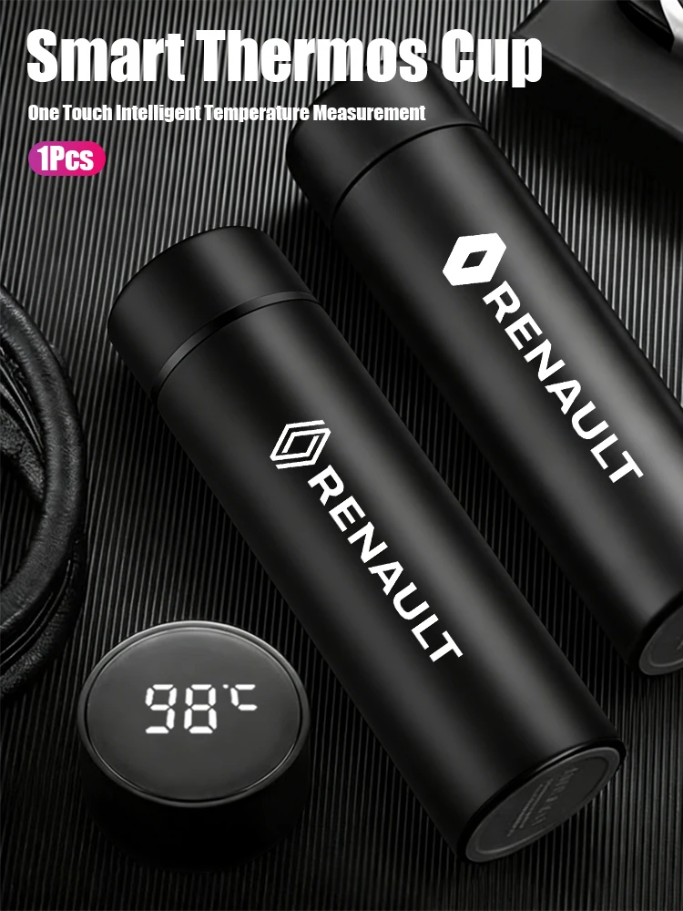 Car Stainless Steel Thermo Bottle 500ML Large Capacity For Renault Clio Sandero Captu