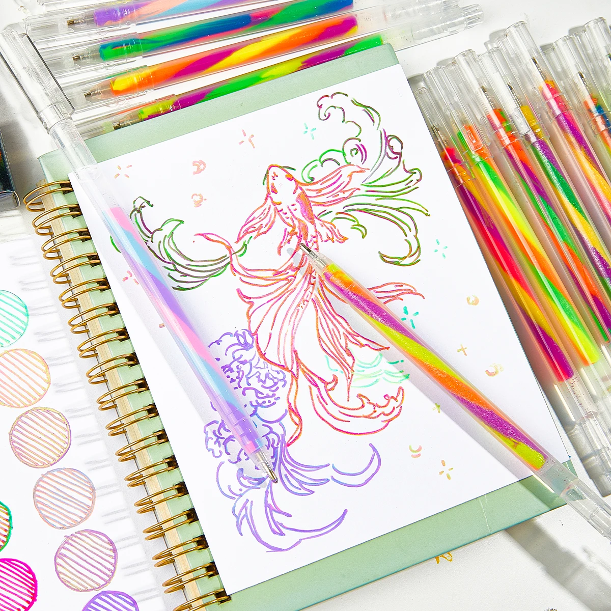 مجموعة أقلام جل نيون مكونة من 18 لونًا، حبر لامع 1.2 مم، كتابة سلسة، أقلام نابضة بالحياة للحرف اليدوية، سجل القصاصات، المجلات، هدية فنية للمدرسة