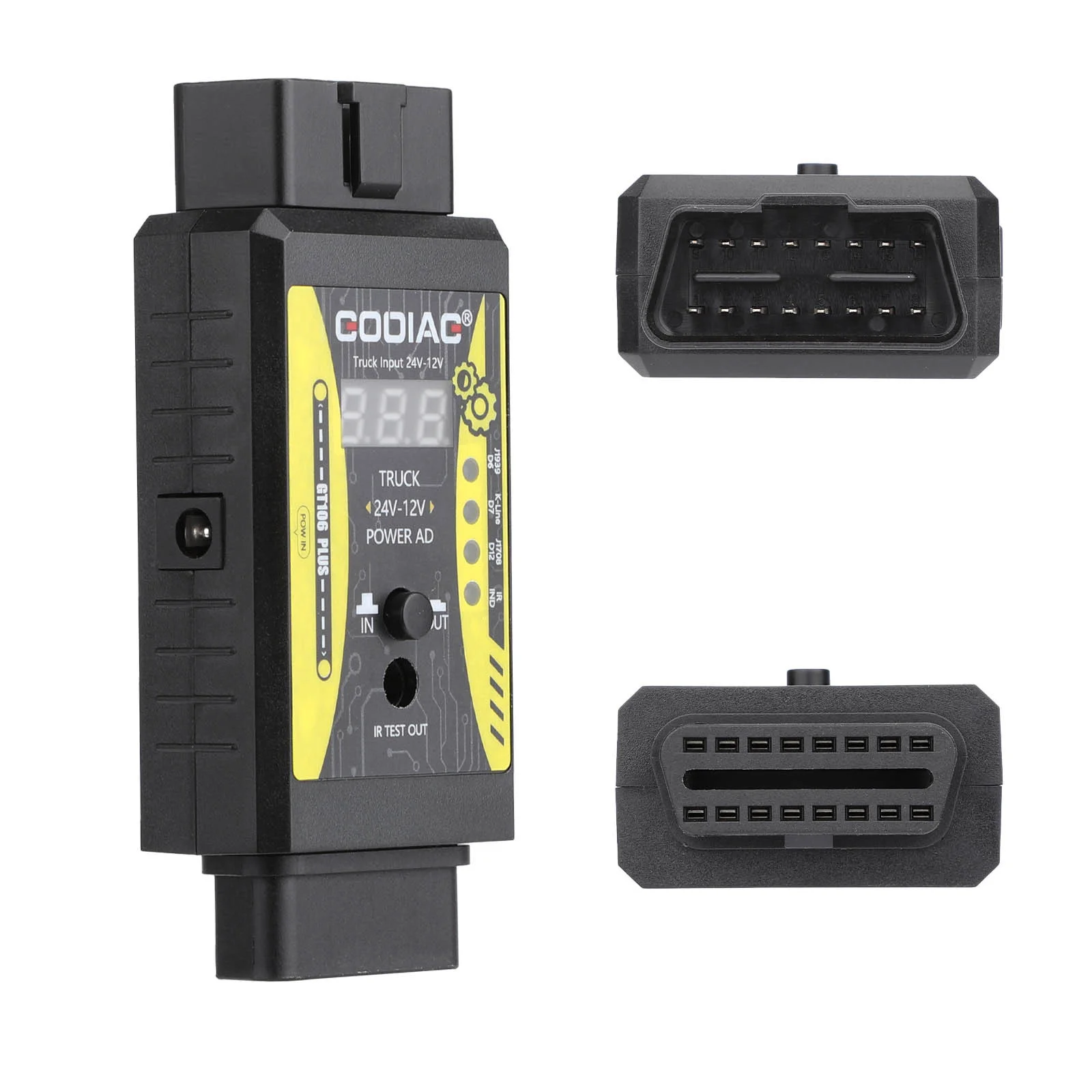 For Godiag GT106 Plus 24V to 12V Heavy Duty Truck Adapter for M-DIAG I-DIAG DBS-car II for Truck Vehicles Diagnosis Converter
