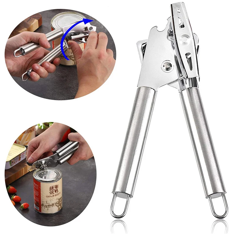 

Can Opener Hand Crank Can Opener with Bottle Opener Oversized Knob, Sharp Cutting Wheel Handheld Can Opener Kitchen Accessories