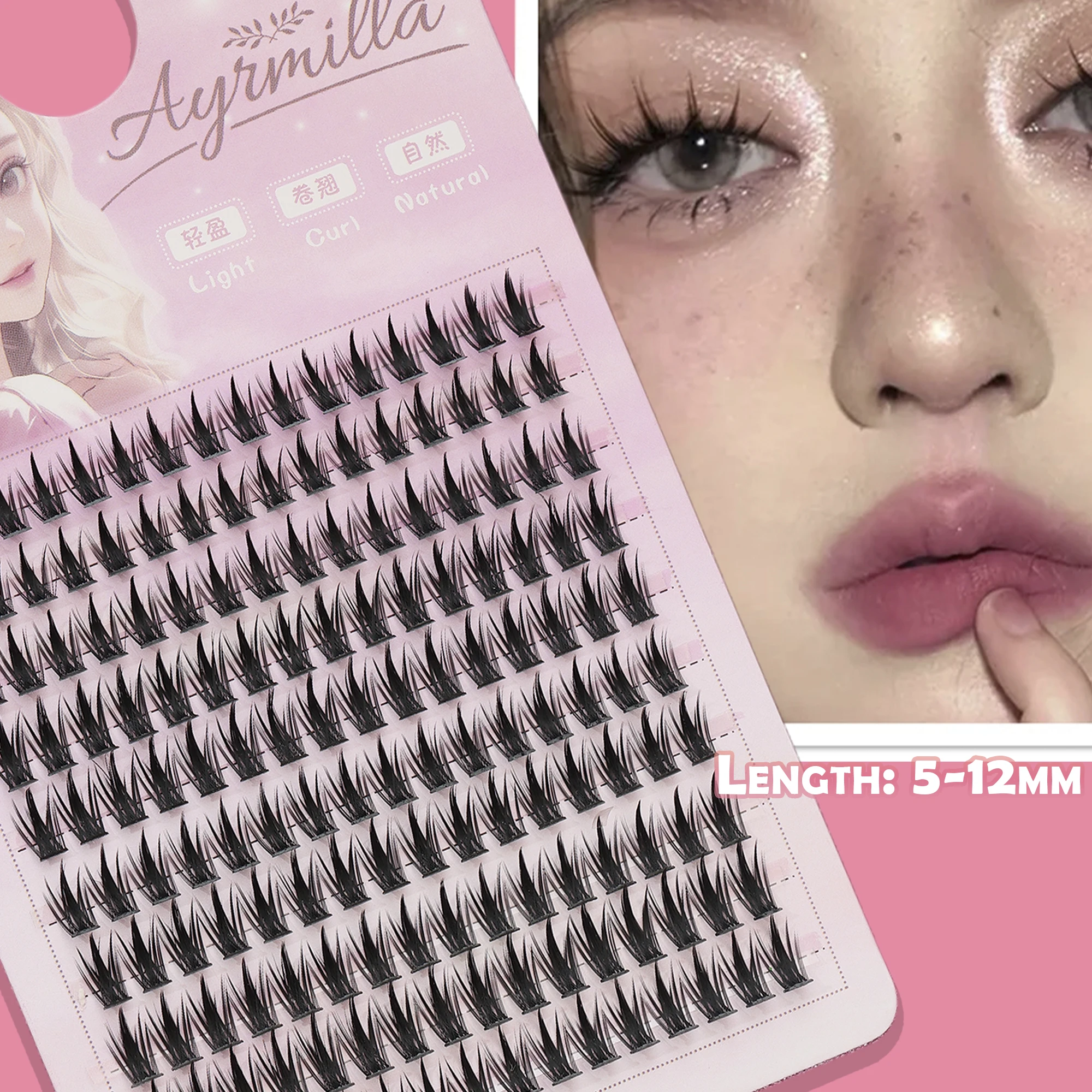 160 grappoli 5-12MM estensione naturale mista ciglia finte festa viaggi lavoro quotidiano riunione ciglia innesto ciglia fai da te