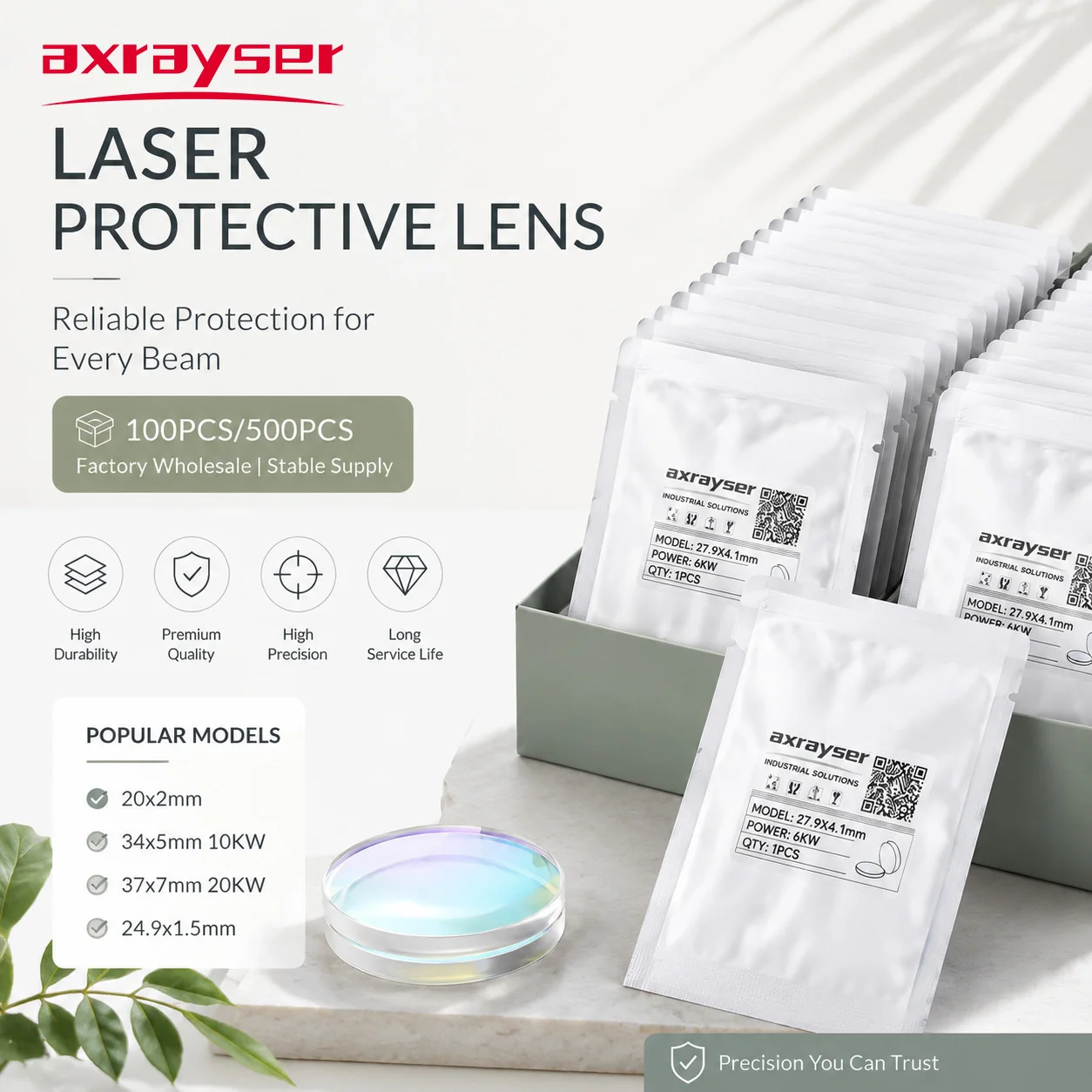 Axrayser Laser Protective Windows 18x2 20x4 27.9x4.1 Protection Lens Wholesale 100PCS/500PCS Wholesale For Laser Cutting Machine