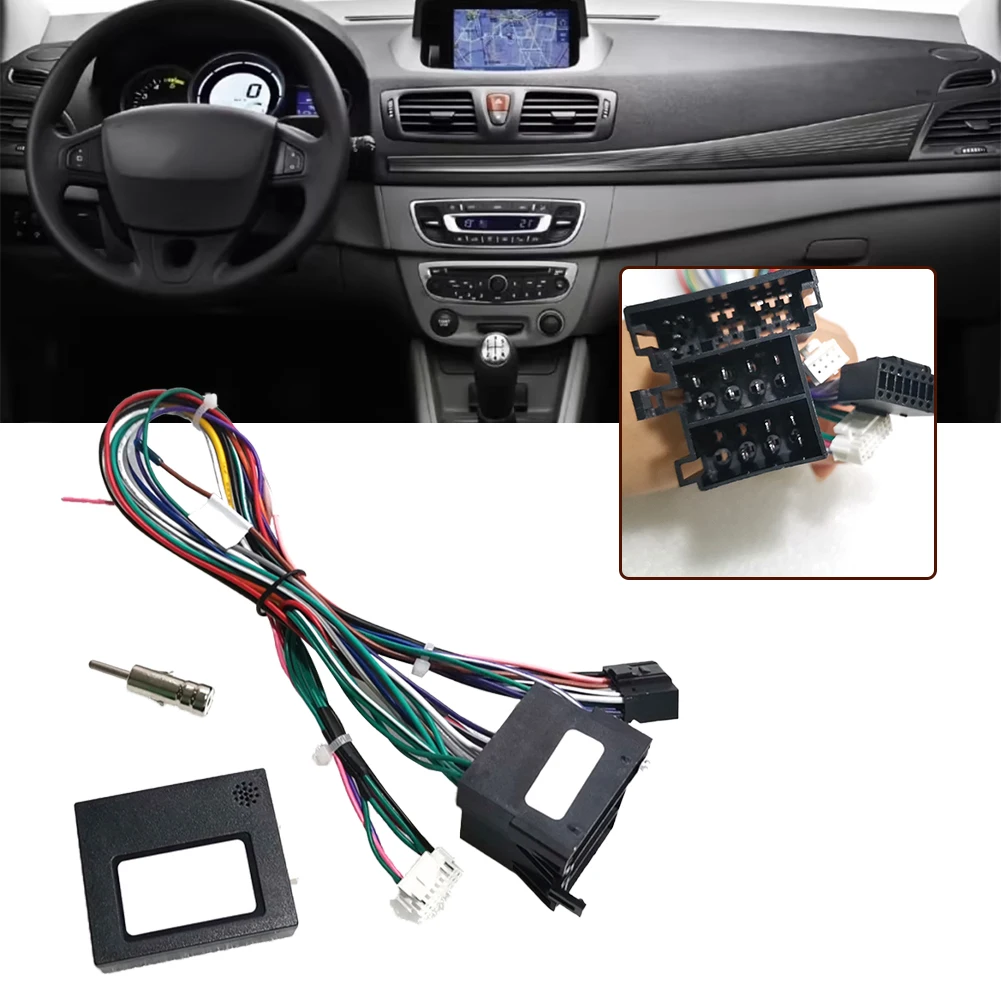 

ISO Radio Harness Adapter 16 Pin Plug Connector Car Wiring Cable 42cm ABS Black Auto Accessories Tools