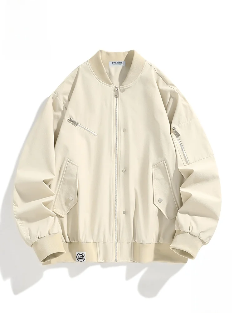 

Мужская рабочая куртка Paul Frank Large Mouth Monkey свободного кроя с молнией и воротником-бомбер, осенняя повседневная верхняя одежда