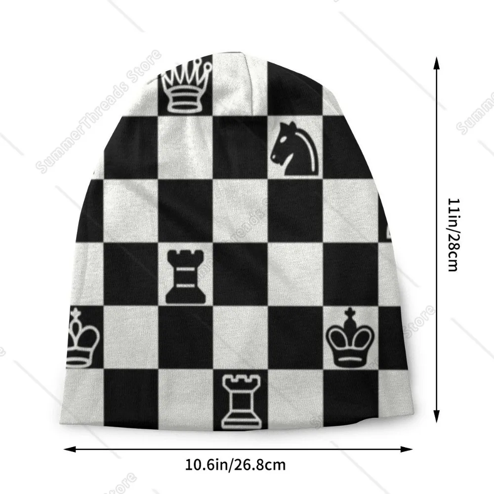 Fashion Chess Beanies Caps For Men Women Unisex Streetwear Winter Warm Knitted Hat Adult Chessboard Game Bonnet Hats