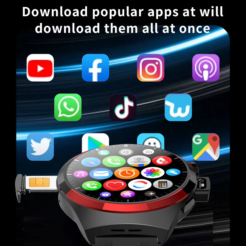 ساعة ذكية 4G Android مع كاميرات مزدوجة وبطاقة SIM وساعة ذكية تدعم Google Play تنزيل التطبيق وفتح الوجه ونظام تحديد المواقع واي فاي وبلوتوث