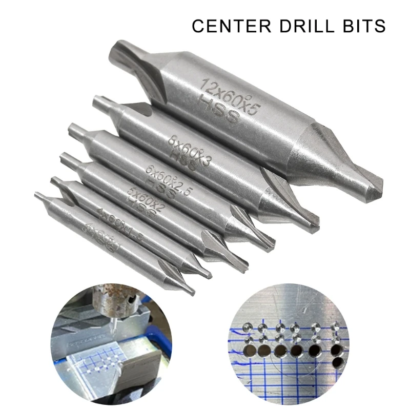مجموعة لقمة مثقاب مركزية متعددة الأغراض من HSS، 1/1.5/2/2.5/3/5 مم للهواة المحترفين لإزالة الأزيز 6x