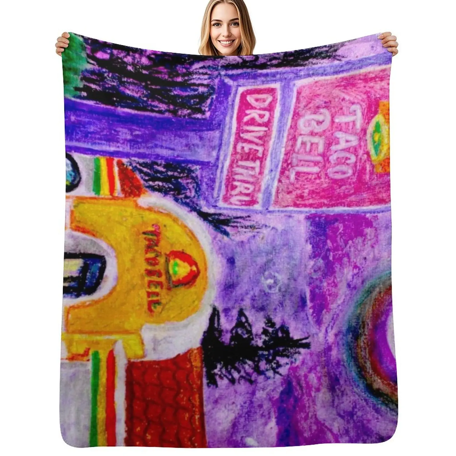 Bells of Tacos Throw Blanket Summer Beddings Flannel For Sofa Thin Furrys Sofas Travel Blankets