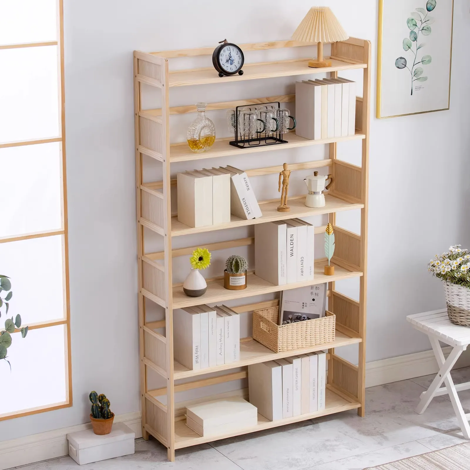 

Floor standing household children's simple bookshelf, multi story storage cabinet in living room